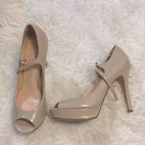 Marc Fisher Nude Platform Peep Toe Heels